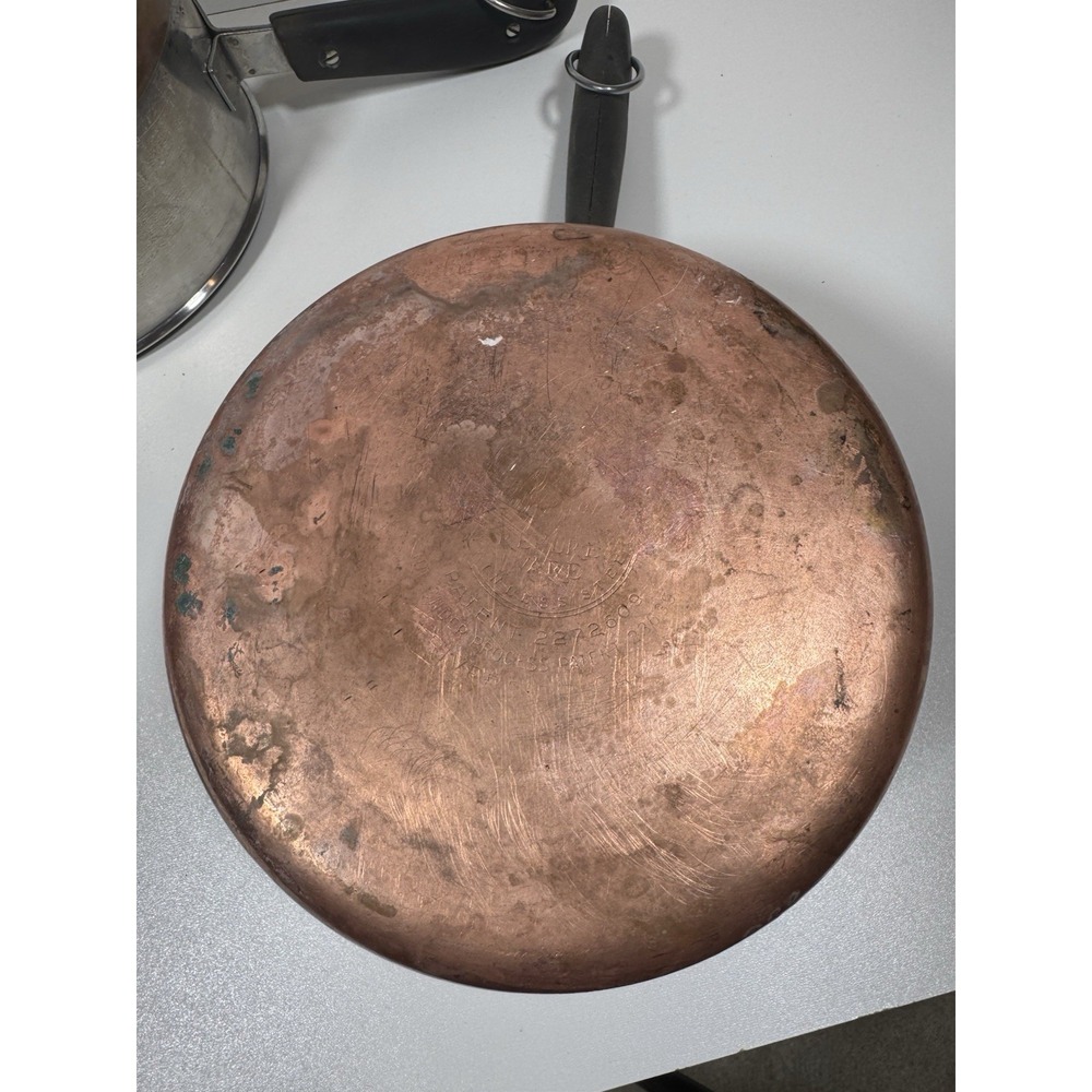 Vtg Revere Ware Copper Bottom Saucepan Set of 3 Stainless Steel 2 Qt 3 Qt No Lid - Picture 6 of 16